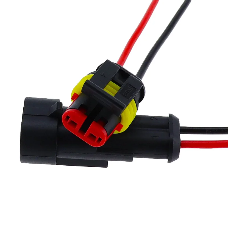 2 핀 방식 밀봉 방수 전선 커넥터 플러그 세트 케이블이 있는 자동 커넥터