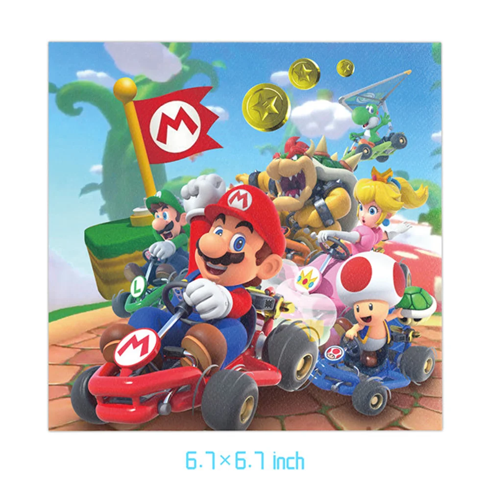 만화 게임 슈퍼 브라더스 생일 파티 장식 마리오 일회용 식기 풍선 식탁보 컵 배너 파티 용품