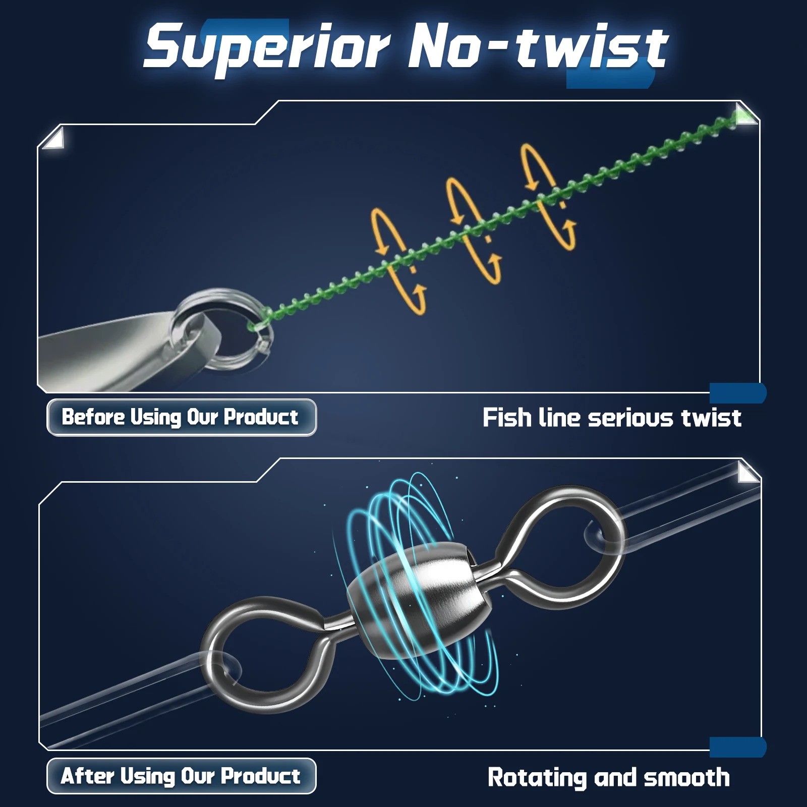 크레인 회전 50~200Pcs 회전 낚시 태클 낚시 라인 후크 커넥터 스테인레스 황동 바닷물 낚시 롤링 액세서리