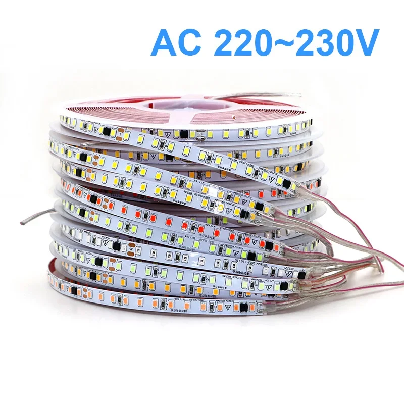 AC220V 230V 5M 600 LED 스트립 2835 120LED/m 홈 램프 스트립 레드 아이스 블루 그린 옐로우 핑크 유연하고 절단 가능한 소프트 램프 바 title=AC220V 230V 5M 600 LED 스트립 2835 120LED/m 홈 램프 스트립 레드 아이스 블루 그린 옐로우 핑크 유연하고 절단 가능한 소프트 램프 바