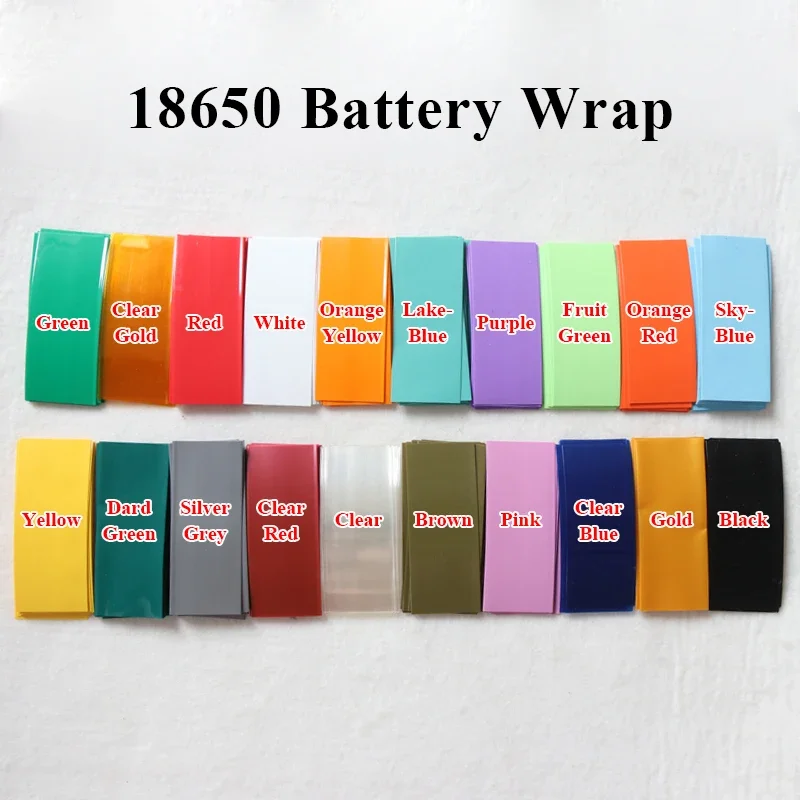 20/100/500pcs 18650 Lipo 배터리 랩 ​​PVC 열 수축 튜브 프리컷 폭 29.5mm x 72mm 절연 필름 보호 케이스 팩 슬리브