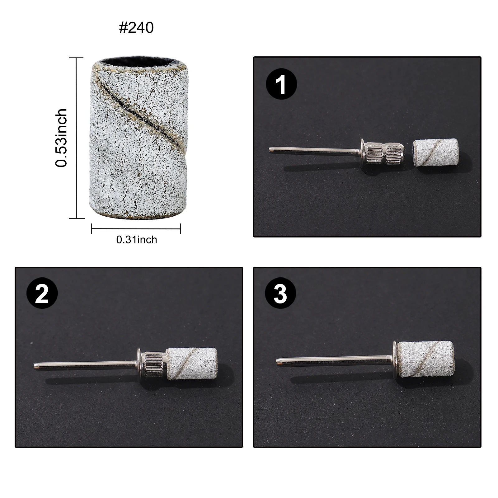 80 # 150 # 240 # 얼룩말 샌딩 밴드 기계 네일 드릴 비트 풋 케어 연마 매니큐어 젤 폴란드어 리무버 교체 도구 커터