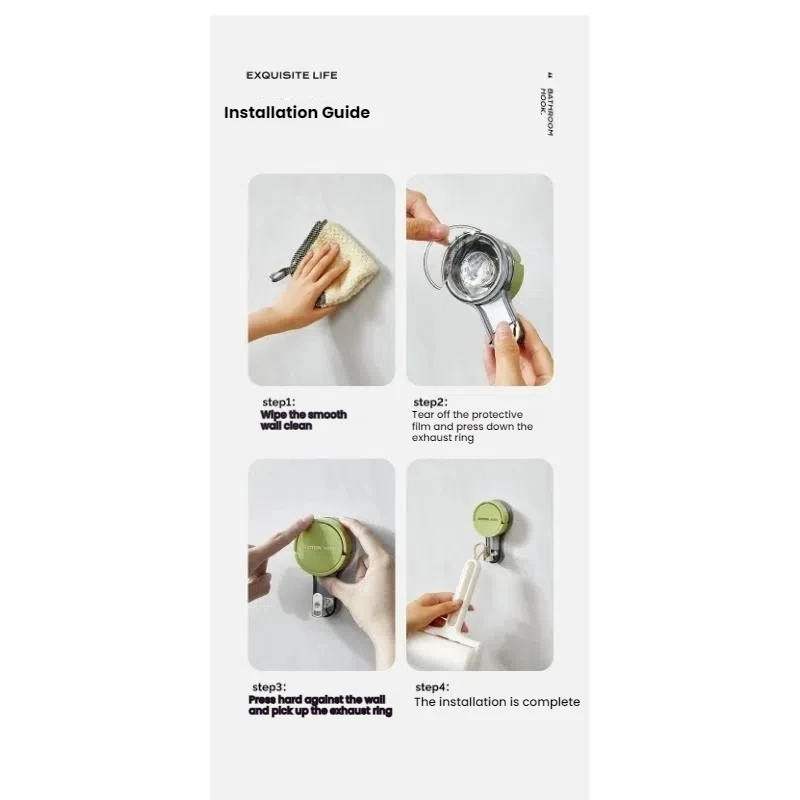 강력한 진공 파워 흡입 후크, 흔적 없는 무 드릴링 접착 후크, 가정 욕실 주방 문짝, 등 및 변기 영역