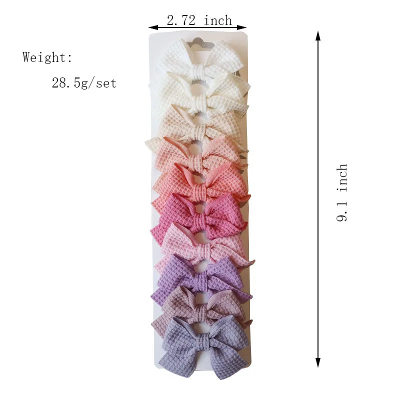 4/6/10Pcs 부드러운 목화 활 머리핀 소녀 달콤한 디자인 머리핀 컬러 블록 섬세한 Hairgripe Barrettes Kawaii 어린이 액세서리