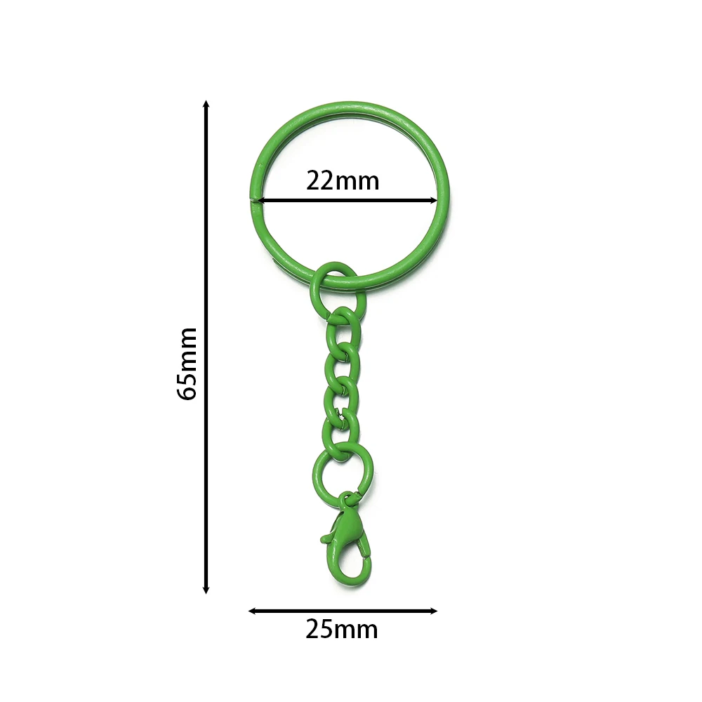 10pcs 25mm 컬러 열쇠 고리 체인 랍스터 걸쇠 DIY 쥬얼리 만들기 열쇠 고리 커넥터 후크 가방 버클 액세서리