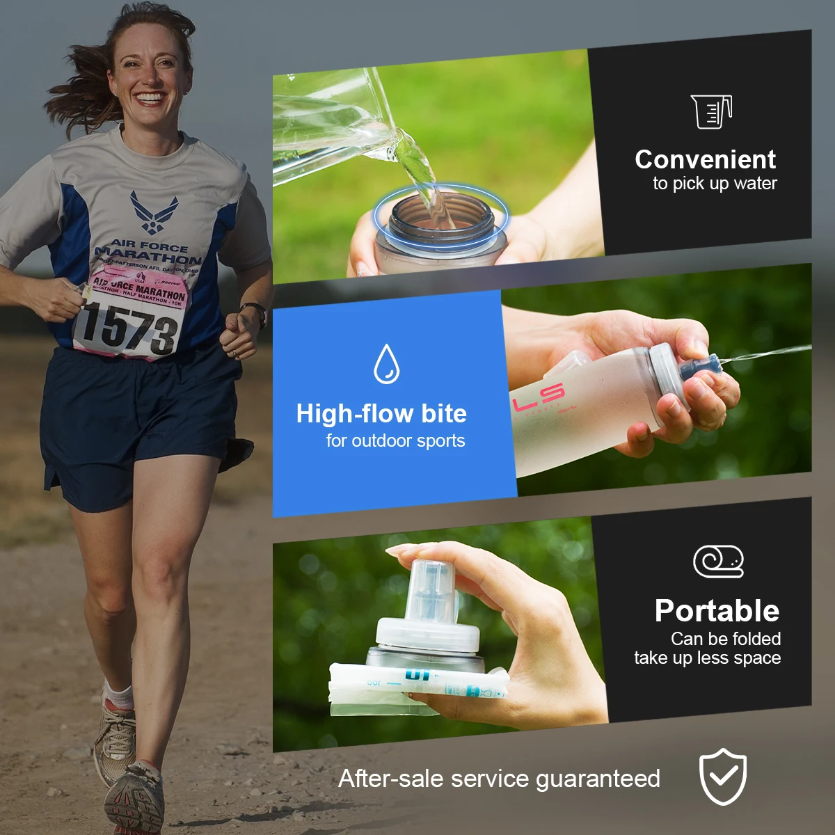 WRELS 물병 접이식 소프트 플라스크 스포츠 물병 워터 가방 접이식 러닝 캠핑 하이킹 휴대용 라이트 BPA 무료