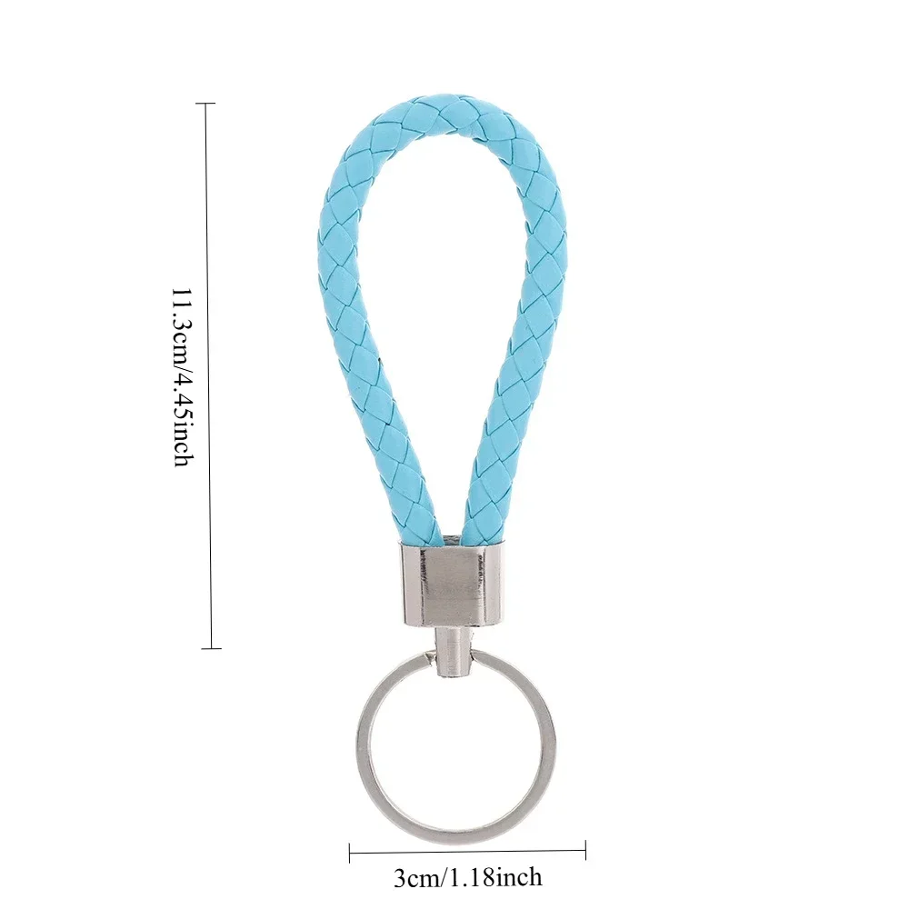 5PCS PU 가죽 로프 키 체인 금속 조직 독창성 성격 사용자 정의 이름 텍스트 열쇠 고리 자동차 모토 열쇠 고리 체인 선물