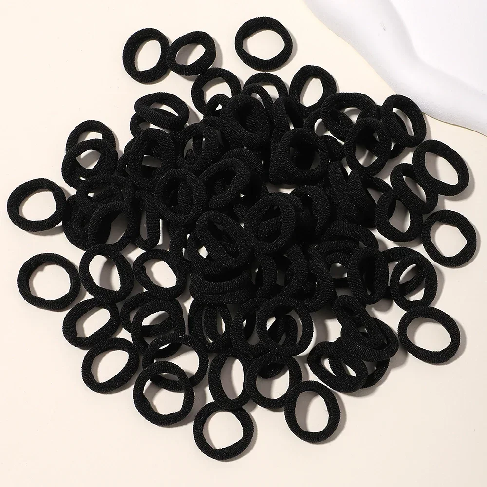 LOVEKIKI 50Pcs 탄성 헤어 밴드 여자 헤어 액세서리 미니 다채로운 나일론 머리띠 키즈 포니 테일 홀더 Scrunchie 장식품