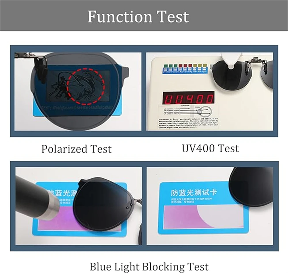 VIVIBEE 남성 편광 렌즈 선글라스에 클립을 뒤집기 여성 빅 사이즈 운전 선글라스 클립 2025 Trending Product