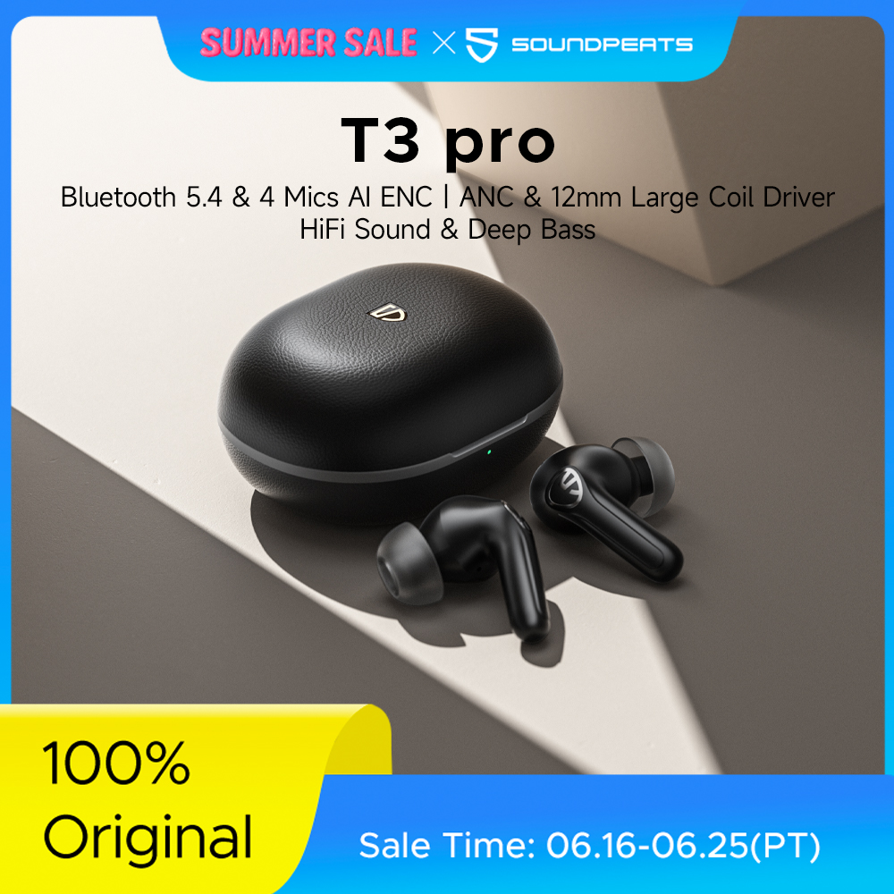 SoundPEATS T3 pro 무선 이어버드 능동형 소음 차단 Bluetooth V5.4 이어폰, 4개의 마이크, 12mm 드라이버, 다중 지점 연결 title=SoundPEATS T3 pro 무선 이어버드 능동형 소음 차단 Bluetooth V5.4 이어폰, 4개의 마이크, 12mm 드라이버, 다중 지점 연결 