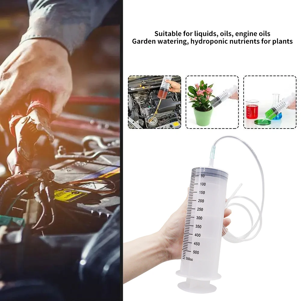 접착제 분배, 급수, 리필, 공급을 위한 팁 캡이 있는 액체 플라스틱 주사기용 튜브가 있는 100-550ml 대형 주사기
