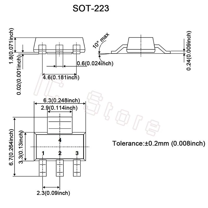 20PCS AMS1117 1.2V 1.5V 1.8V 2.5V 3.3V 5V ADJ LM1117 1117 선형 전압 조정기 SOT223 IC New