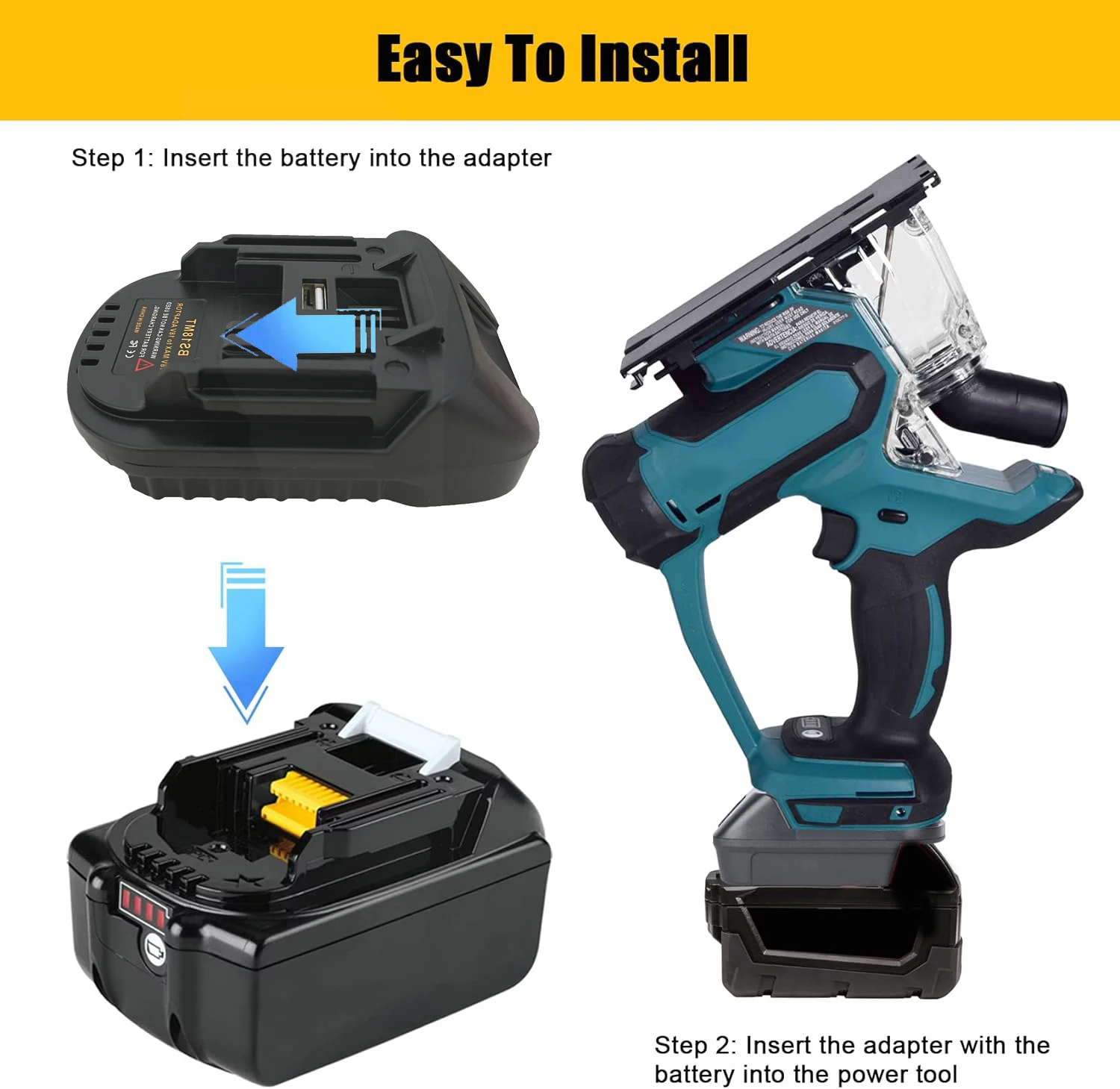 Bosch 18V 용 배터리 어댑터 Makita 18V 전동 공구 BAT618 BAT609G BS18MT 용 USB가있는 Makita 18V 변환기로 변환