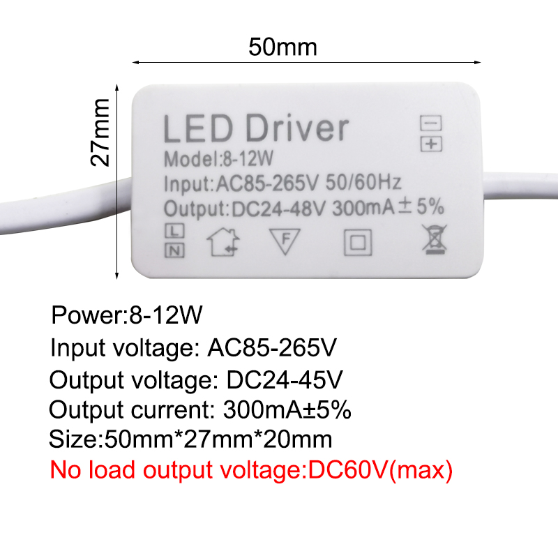 LED 전원 공급 장치 AC85-265V 조명 변압기, 300mA 1W 3W 5W 7W 12W 18W 20W 25W 36W