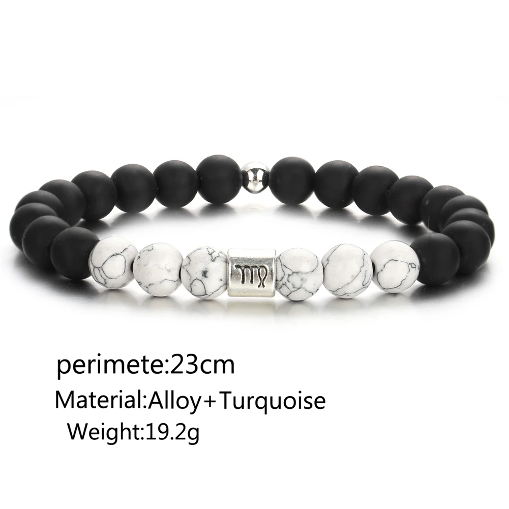 12 별자리 수제 비즈 여성을위한 화산 돌 팔찌 맞춤형 12 조디악 팔찌 Bangles 보유