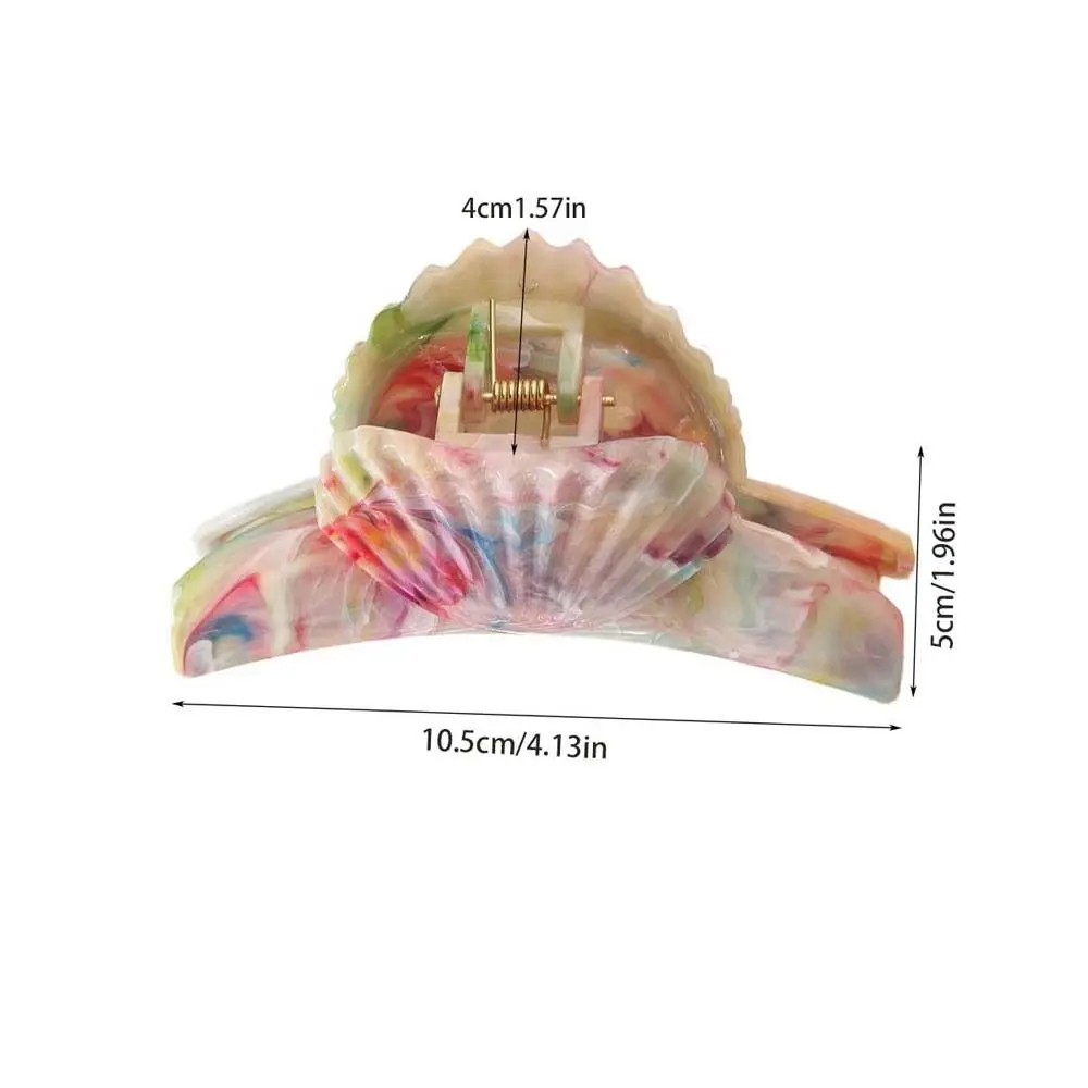 아세테이트 쉘 모양 헤어 클립, 해변 스타일링 액세서리, 바다 생물 상어 클로, 포니테일 클립 헤어 액세서리, 1 개