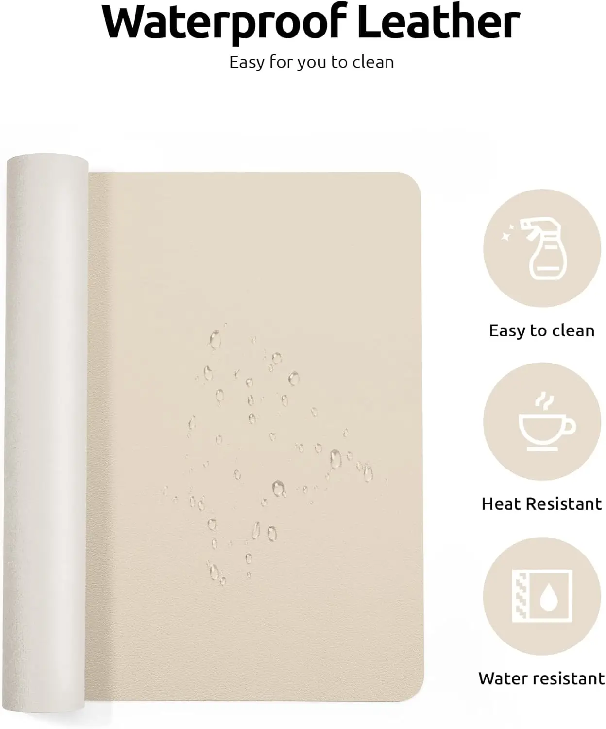 대형 마우스 패드, 사무실 책상 매트, 가죽 책상 패드 보호대, 미끄럼 방지 PU 가죽 책상 블로터, 노트북 책상 패드