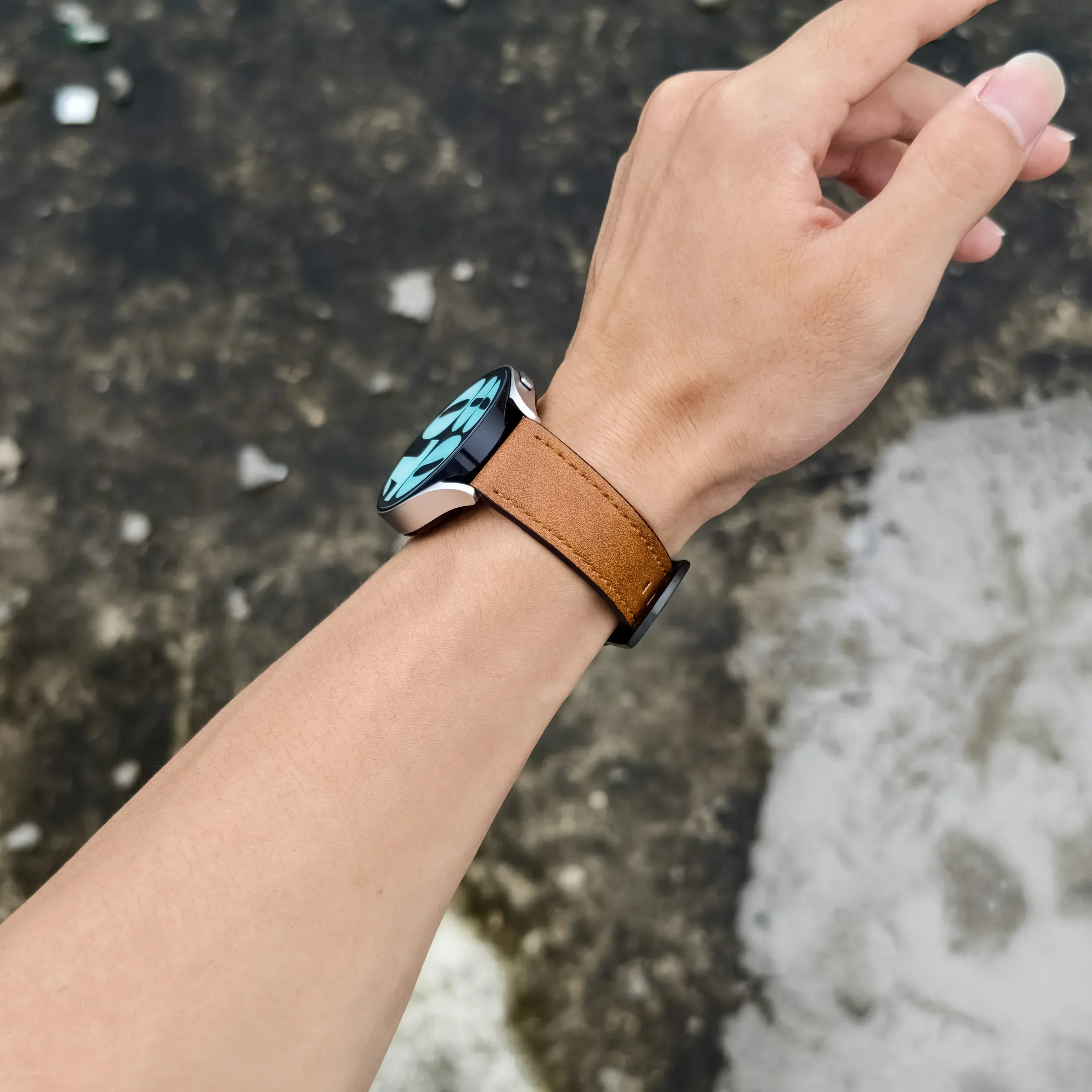 삼성 갤럭시 시계 7/6/5/4 용 20mm 22mm 가죽 스트랩 Xiaomi Redmi Watch 3 Lite/Active 용 40 44mm 기어 밴드 빈티지 팔찌