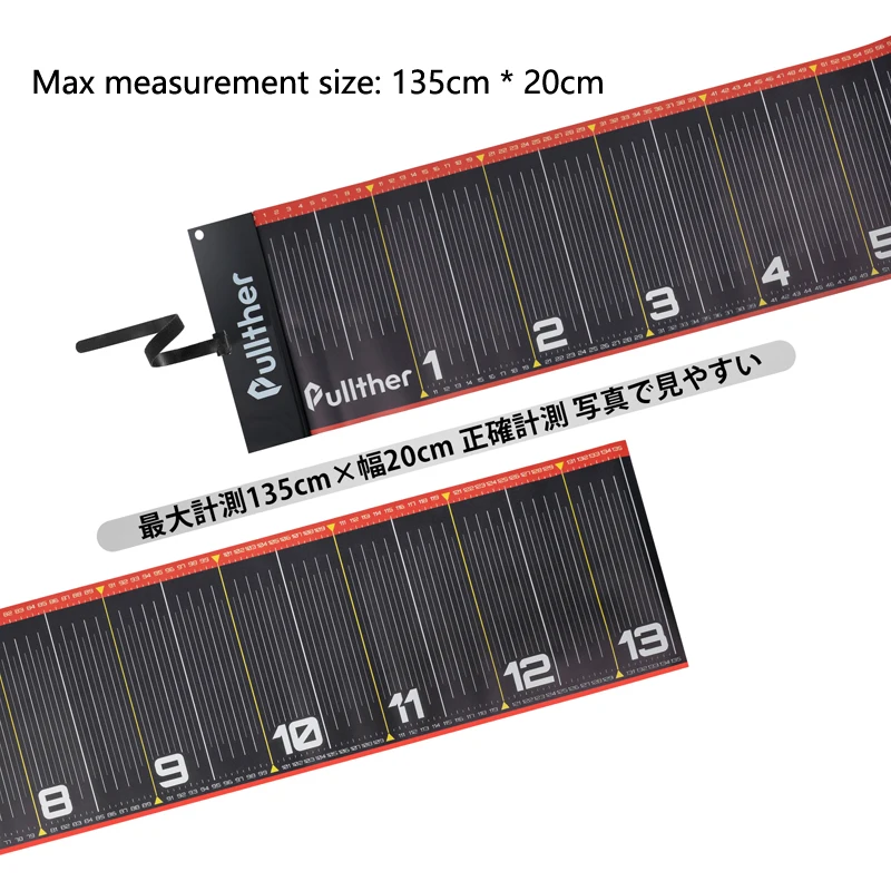 Pullther 방수 물고기 측정 눈금자 135cm/53in 접이식 PVC 낚시 측정 테이프 스티커 낚시 액세서리 태클 도구