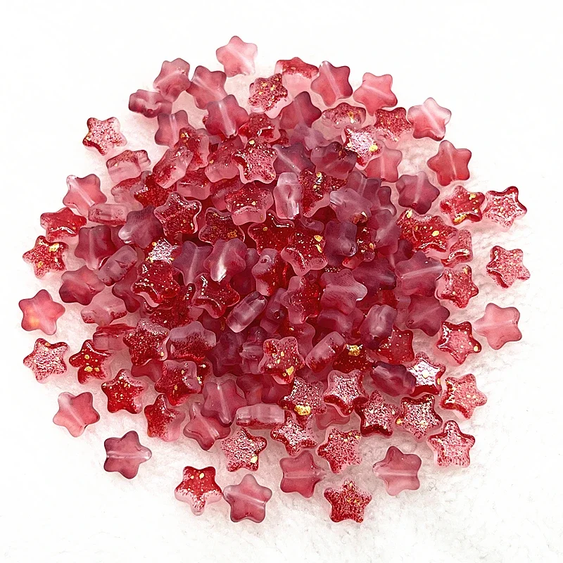 30pcs 8mm 색상 다섯개 스타 유리 구슬 보석에 대 한 느슨한 스페이서 비즈 DIY 수 제 팔찌 귀걸이 액세서리 만들기