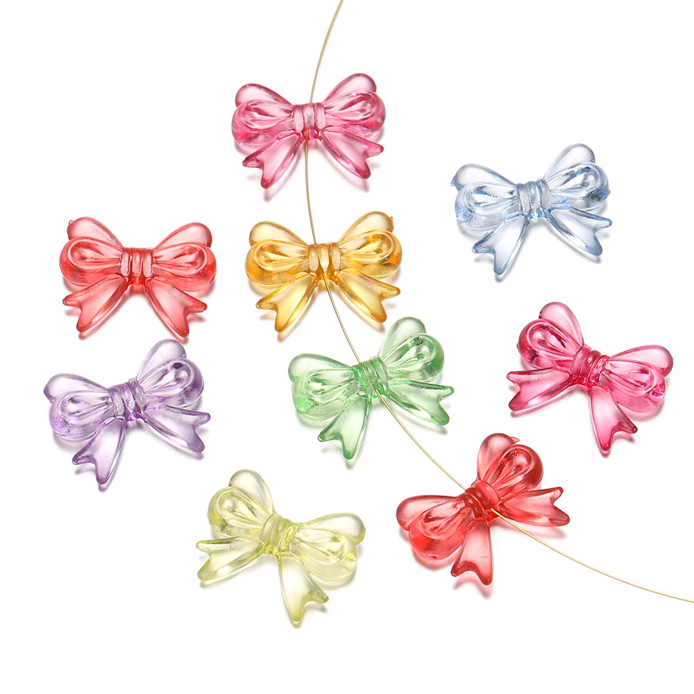 30 개/몫 14x18mm Bowknot 투명 활 스페이서 비즈 귀걸이 목걸이에 대한 매력 펜던트 만들기 보석 액세서리 만들기 title=30 개/몫 14x18mm Bowknot 투명 활 스페이서 비즈 귀걸이 목걸이에 대한 매력 펜던트 만들기 보석 액세서리 만들기