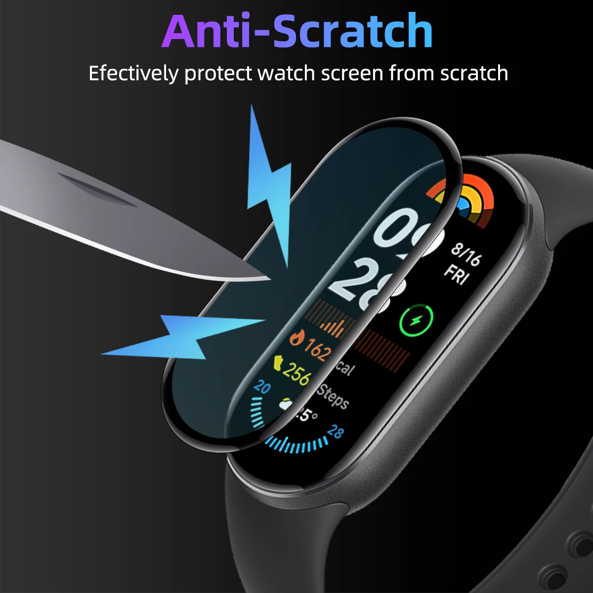 Xiaomi Mi Band 9용 화면 보호기, TPU 풀 커버리지 긁힘 방지 HD 보호 필름, Miband 9용 액세서리(유리 아님)