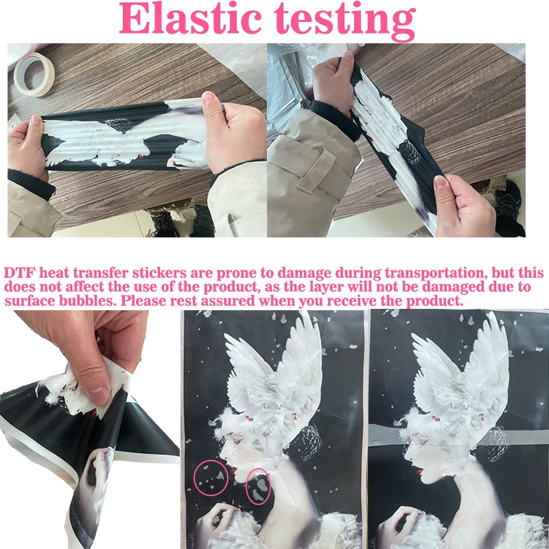 의류용 맞춤형 로고 또는 사진 열전사 스티커 DIY 세탁 가능 티셔츠 열 패치 DTF 다채로운 비닐