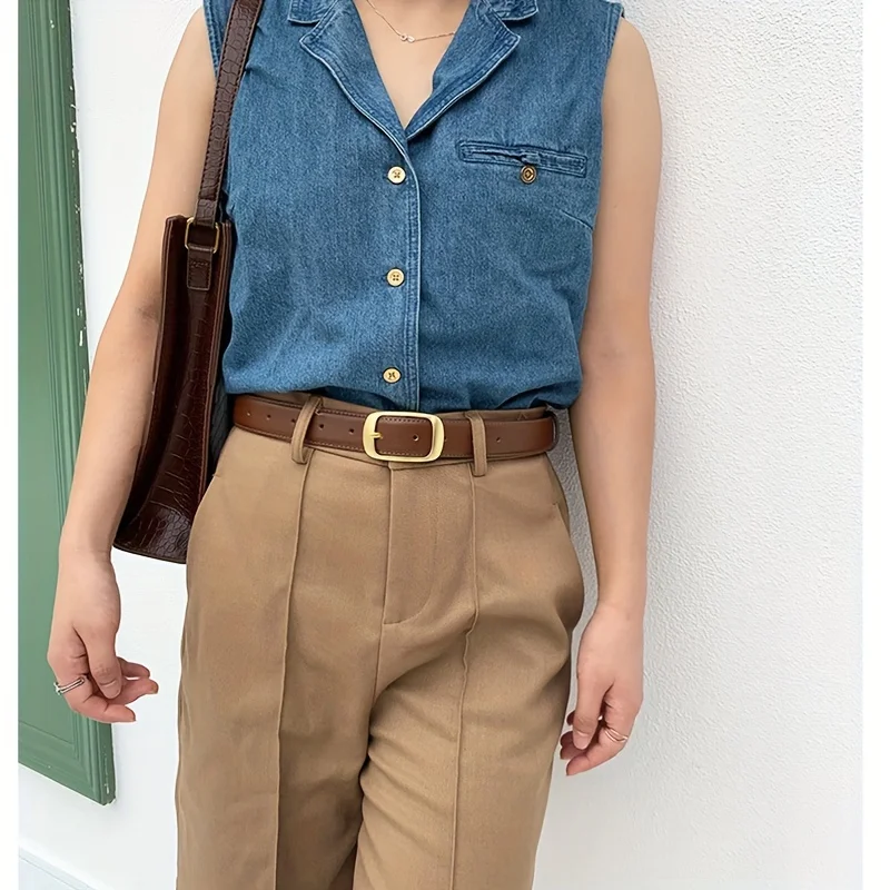 청바지 숙녀 스트랩 합금 금속 핀 버클 패션 벨트에 대한 여성 가죽 벨트