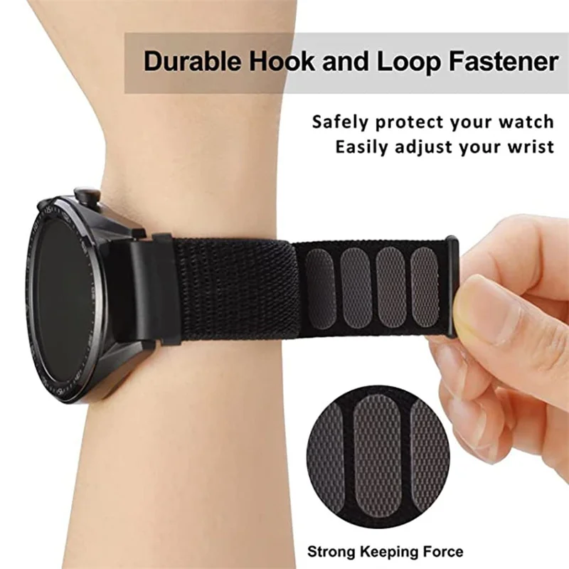Amazfit GTS4/2/3/3pro/2e/GTS2 Mini/GTR 4 42mm/47mm/GTR2/2e/stratos 벨트 팔찌 Amazfit bip 스트랩 용 20mm 22mm 나일론 루프 밴드