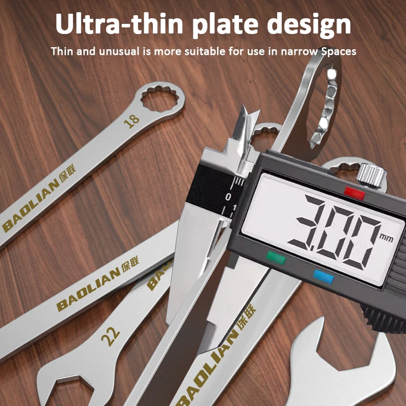 초박형 오픈 엔드 렌치 5-32MM 래칫 렌치 범용 스패너 자전거 오토바이 자동차 수리 도구 용 이중 목적 렌치