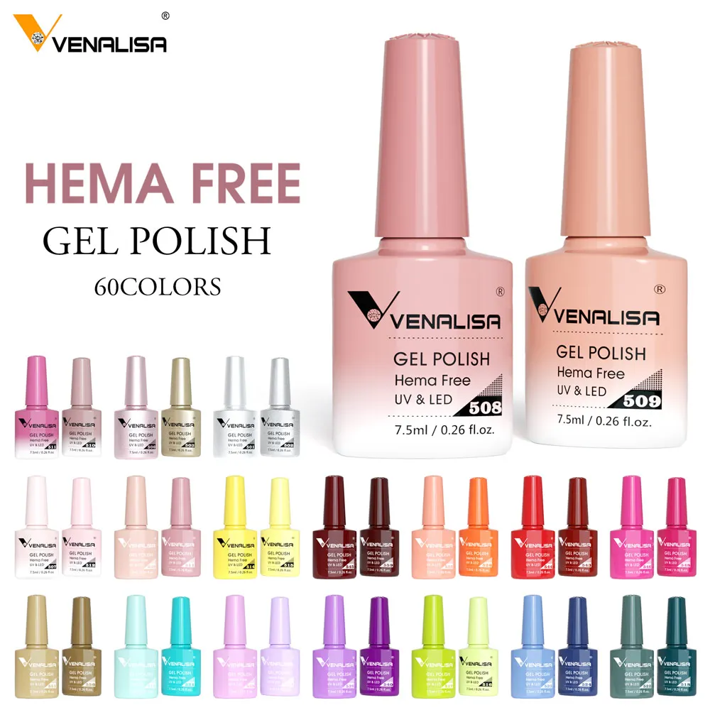 Venalisa VIP5 HEMA FREE 젤리 핑크 누드 컬렉션 네일 젤 폴리쉬 글리터 화려한 UV LED 젤 바니시 네일 매니큐어
