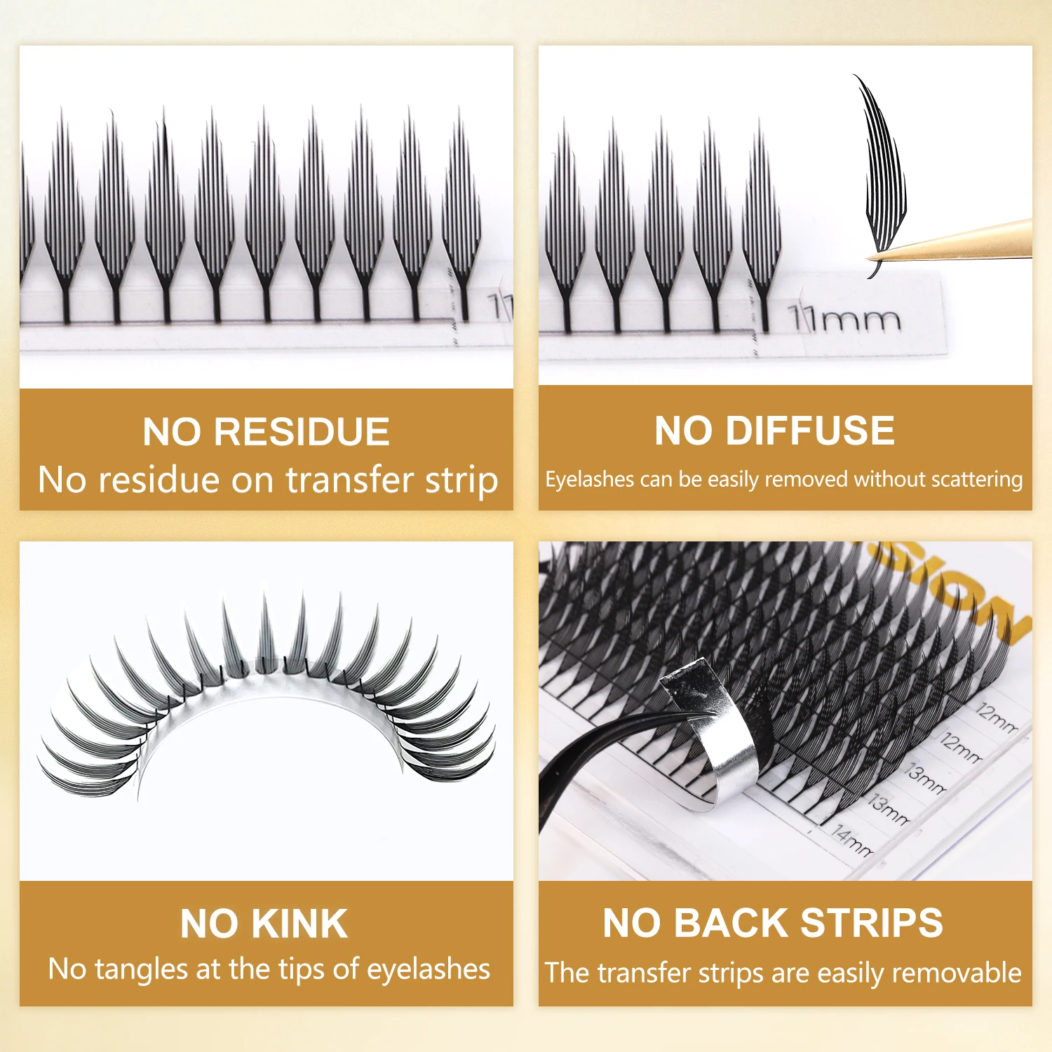 RUJADE 깃털 모양 미리 만들어진 팬 속눈썹 만화 첨탑 속눈썹 자동 꽃 러시아어 볼륨 속눈썹 확장 요정 속눈썹