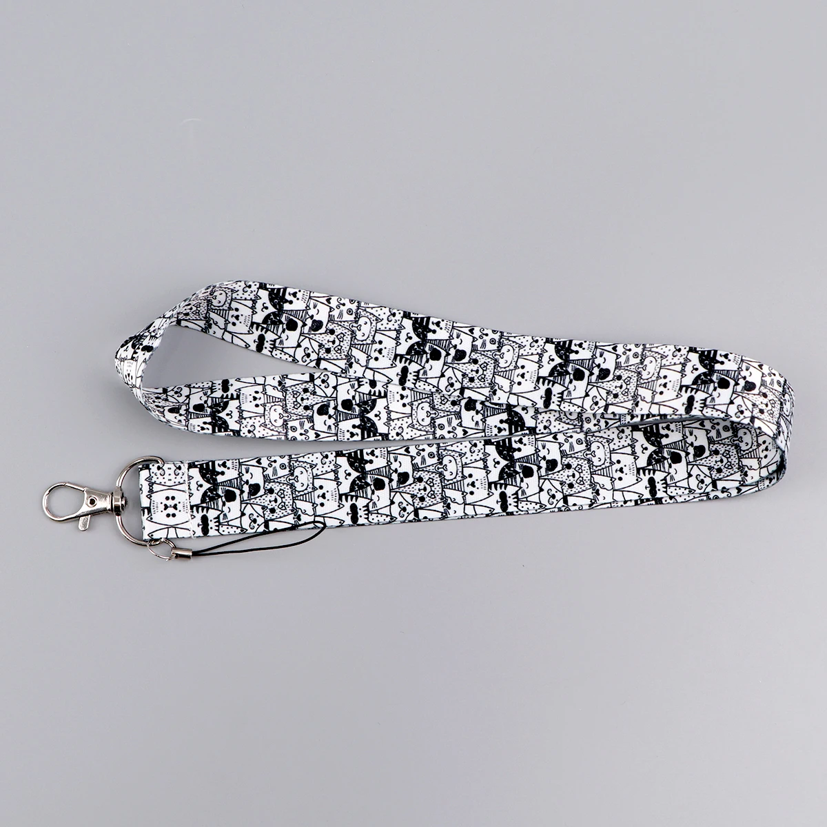 Kawaii 고양이 자격 증명 홀더 키용 귀여운 고양이 발 매는 밧줄 넥 스트랩 ID 카드 체육관 전화 스트랩 키 체인 열쇠 고리 액세서리