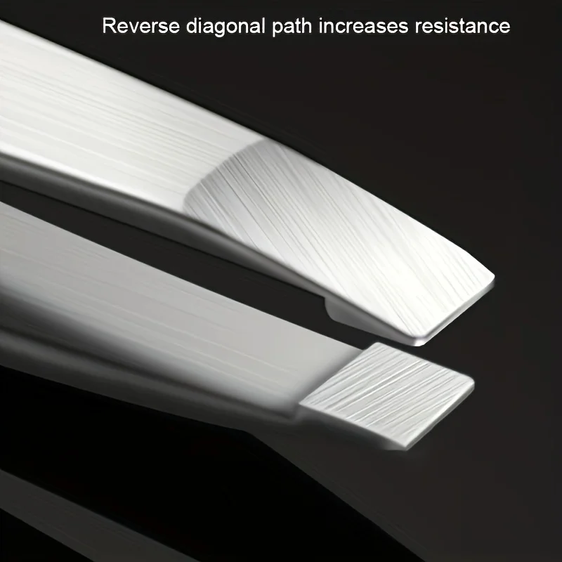 4개 스테인레스 스틸 정밀 핀셋 세트 - 눈썹, 얼굴 털 정리용, 편리한 여행용 케이스 포함