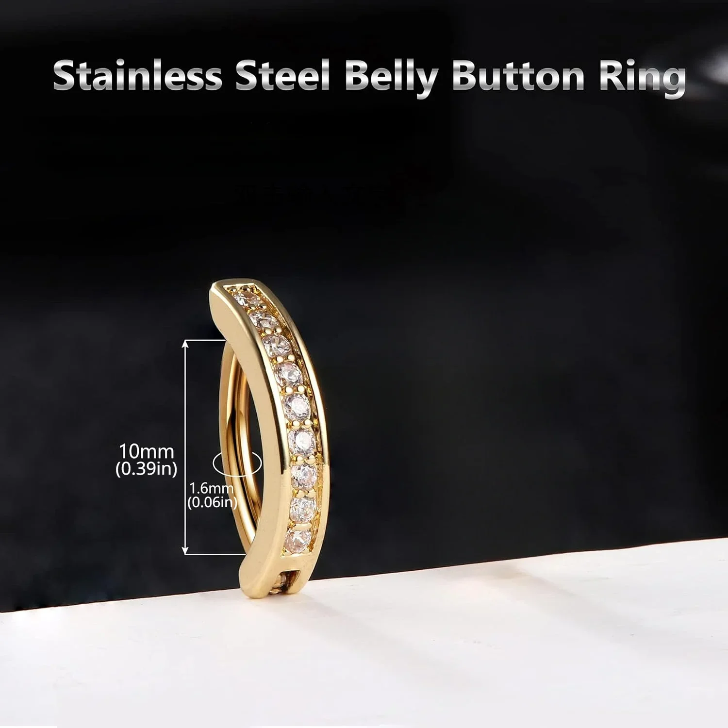 Bobisty 1PC 외과 강철 배꼽 반지 여성을위한 CZ 하트 나비 간단한 역방향 배꼽 반지 바디 피어 싱 쥬얼리