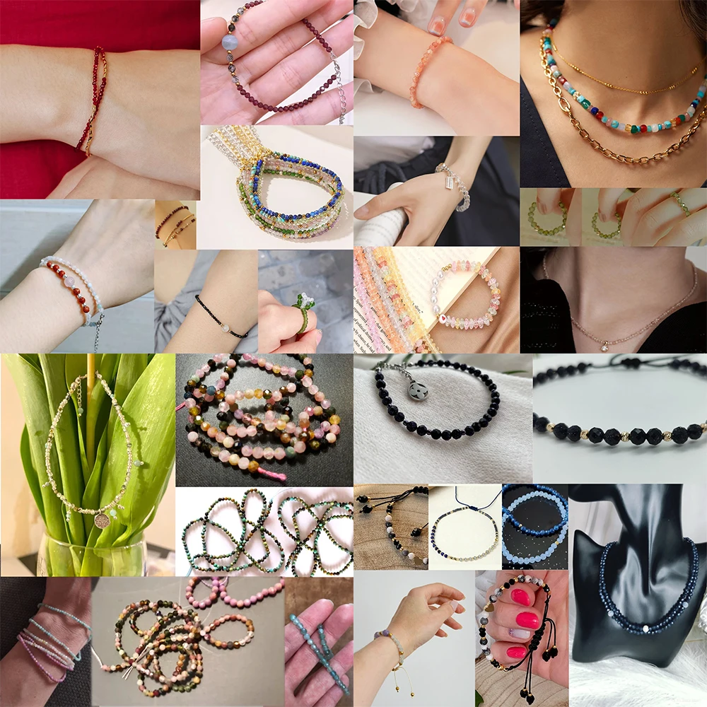 도매면 처리 된 천연 돌 구슬면 처리 된 Amazonite 아쿠아 마린 오팔 Labradorite 느슨한 스페이서 구슬 보석 만들기 2 3 4mm