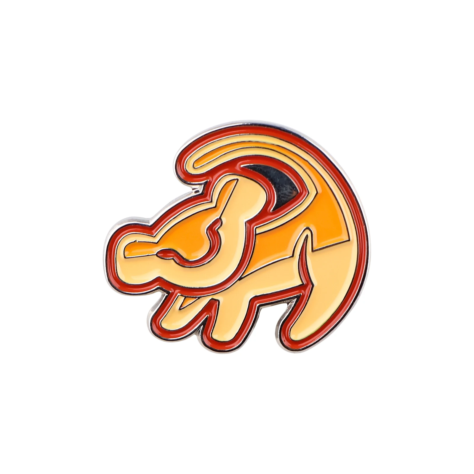 귀여운 라이온 킹 옷깃 핀 배낭 용 금속 에나멜 핀 소나무 브로치 어린이 배지 애니메이션 쥬얼리 액세서리 선물