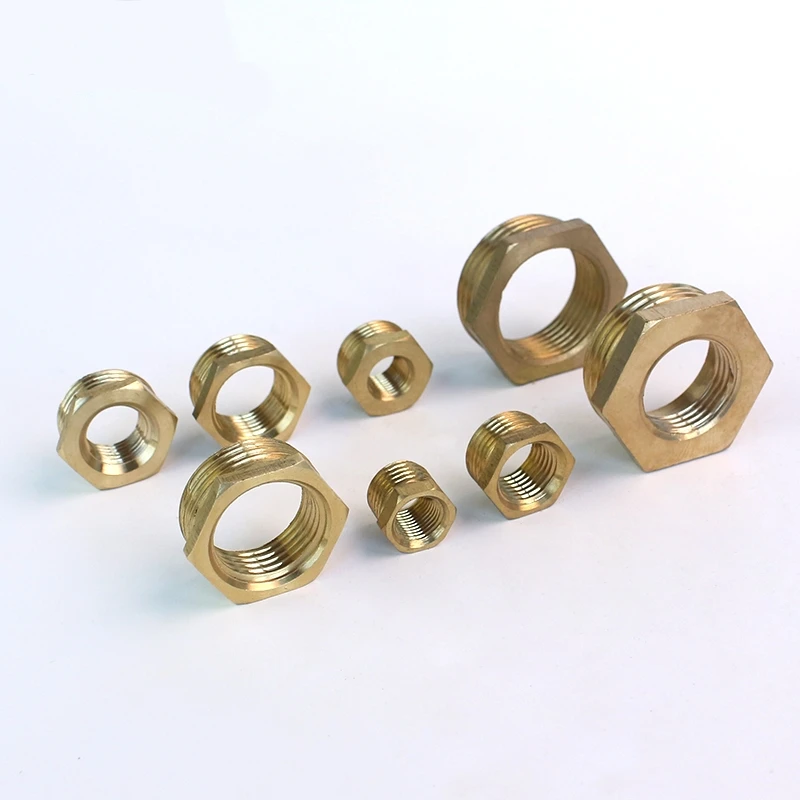 황동 육각 부싱 감속기 파이프 피팅 1/8 1/4 3/8 1/2 3/4 F ~ M 나사 감소 구리 수성 가스 어댑터 커플러 커넥터
