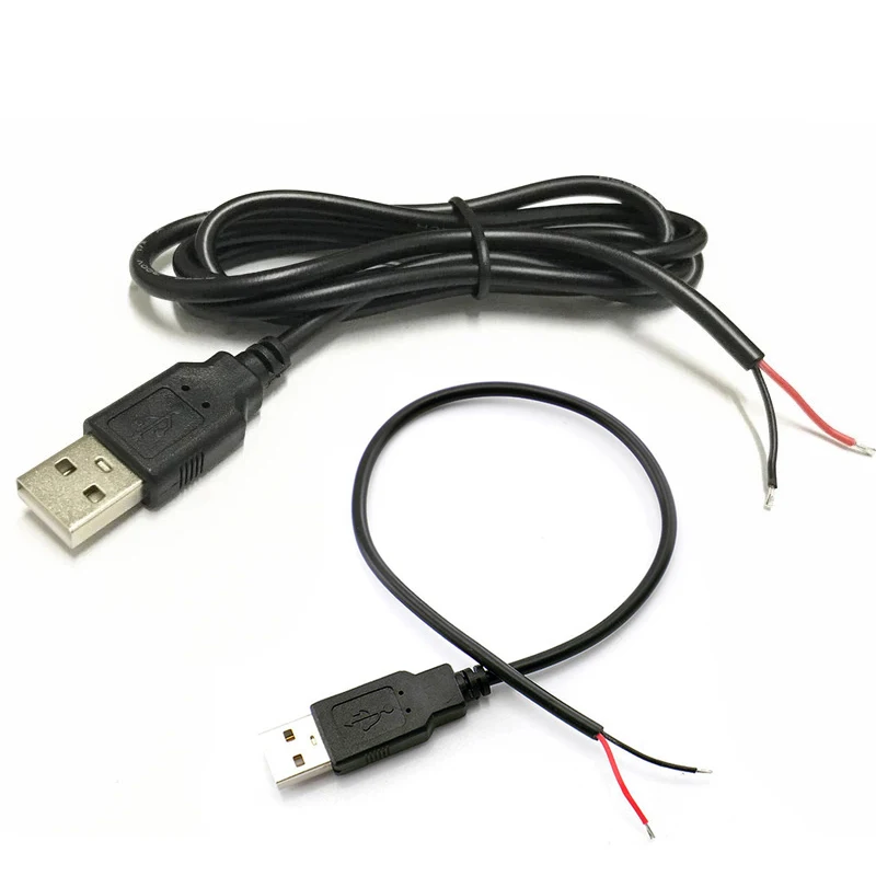USB 2.0 수 잭 커넥터 케이블, 전원 충전 익스텐션 케이블 코드, 0.3m, 1m, 2m, 5V, 2 핀, 2 와이어 DIY title=USB 2.0 수 잭 커넥터 케이블, 전원 충전 익스텐션 케이블 코드, 0.3m, 1m, 2m, 5V, 2 핀, 2 와이어 DIY 