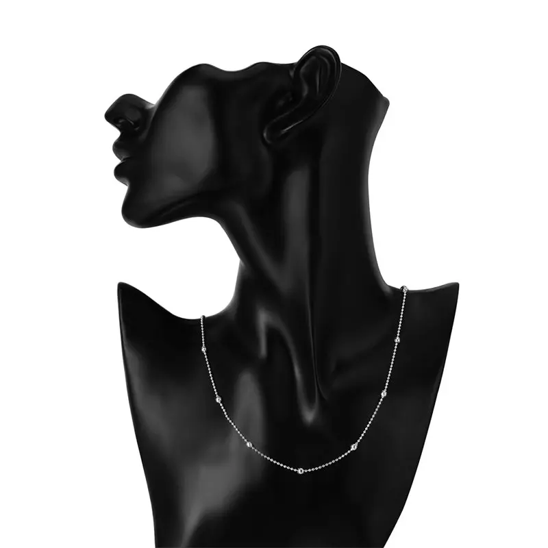 매력 925 스털링 실버 16-24 인치 고급 스웨터 비드 체인 여성 목걸이 패션 기질 보석 파티 결혼식