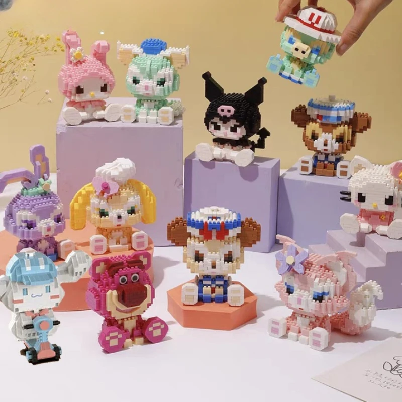 디즈니 108 스타일 스티치 LinaBell StellaLou 빌딩 블록 공주 만화 Figrues 벽돌 어린이 조립 장난감 모델 선물