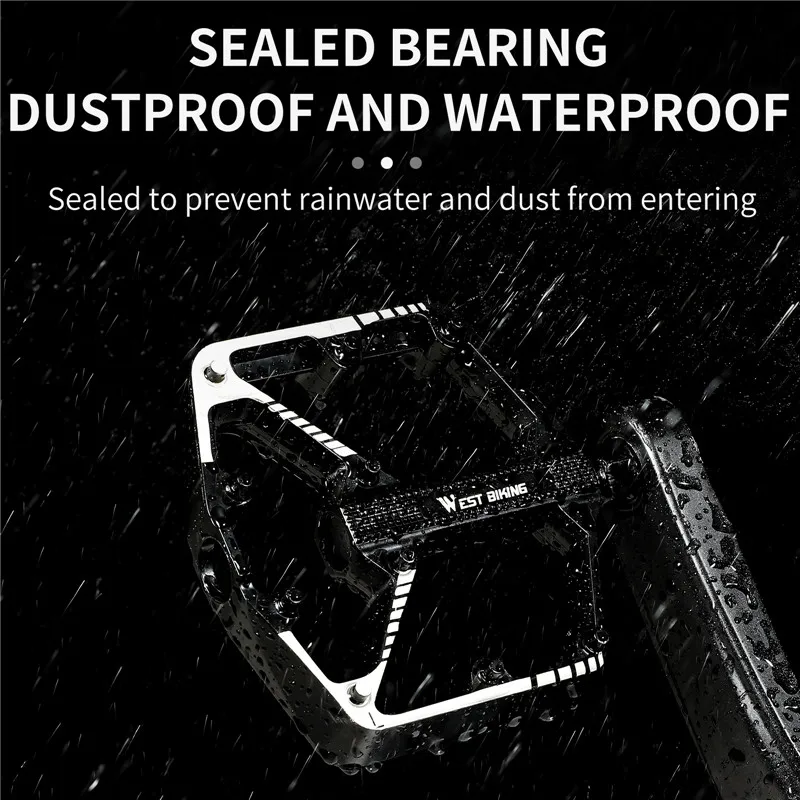 서쪽 자전거 자전거 페달 봉인 된 DU 베어링 미끄럼 방지 페달 산악 도로 자전거 사이클링 합금 MTB 페달 자전거 액세서리