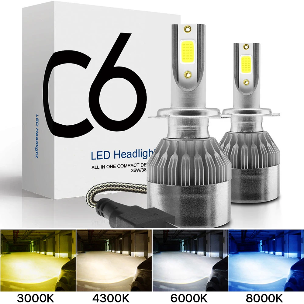 2x H7 LED H11 H4 Hi/Lo H1 H3 H8 HB1 HB3 HB4 HB5 HIR2 H13 H27 9005 9006 자동차 전조등 3000K 6000K 8000K COB C6 자동차 조명 title=2x H7 LED H11 H4 Hi/Lo H1 H3 H8 HB1 HB3 HB4 HB5 HIR2 H13 H27 9005 9006 자동차 전조등 3000K 6000K 8000K COB C6 자동차 조명 