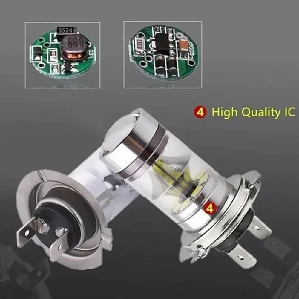 100W H4 H7 슈퍼 밝은 20Smd Led 자동차 주간 러닝 운전 안개등 램프 6000K 자동 운전 헤드 라이트 높은 낮은 빔 전구