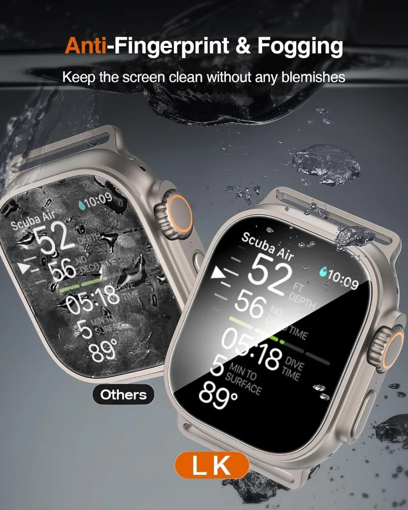 Apple Watch Ultra 2 49mm 액세서리 용 5Pcs HD 강화 유리 iWatch Ultra 49mm 용 스크래치 방지 방수 화면 보호기