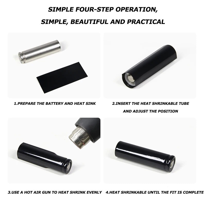 20/50/100pcs 18650 PVC 열 수축 랩 프리 컷 절연 포장 슬리브 수축 열 수축 튜브 배터리 필름 케이스