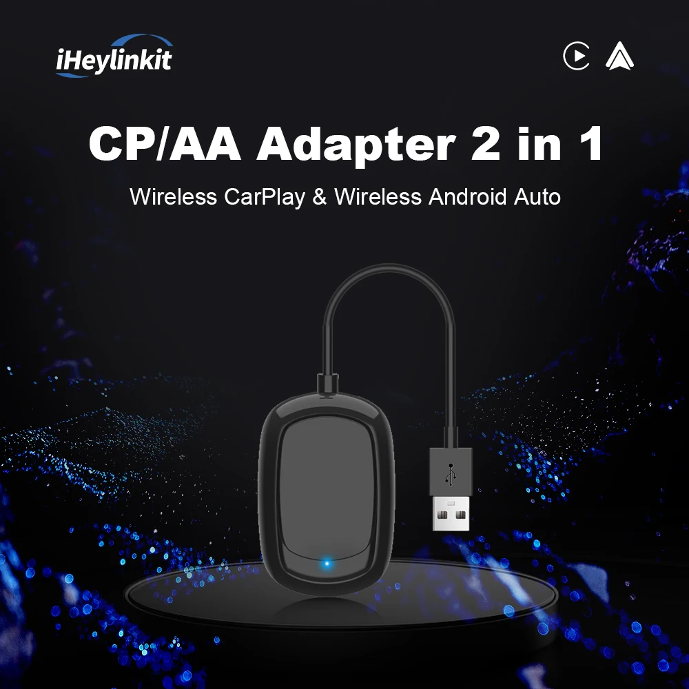 IHeylinkit 2024 새로운 2 In 1 미니 무선 Carplay 안드로이드 자동 무선 어댑터 대부분의 차량 모델에 대한 스마트 연결