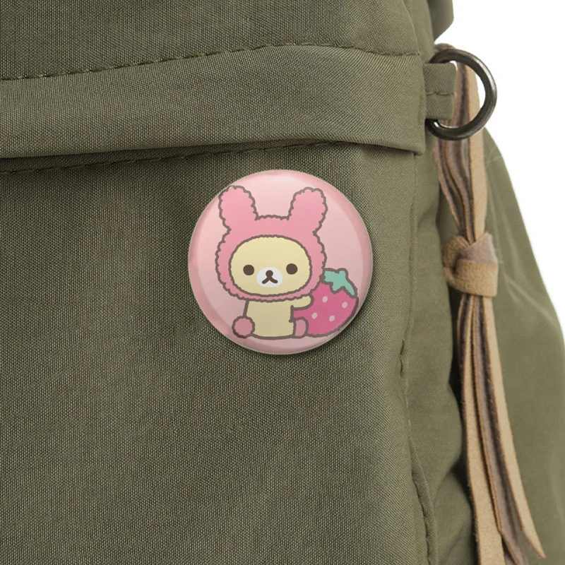 32/44/58mm 귀여운 애니메이션 시리즈 핀 재미 있은 고양이 너구리 배지 재미있는 만화 동물 브로치 배낭 의류 선물 액세서리