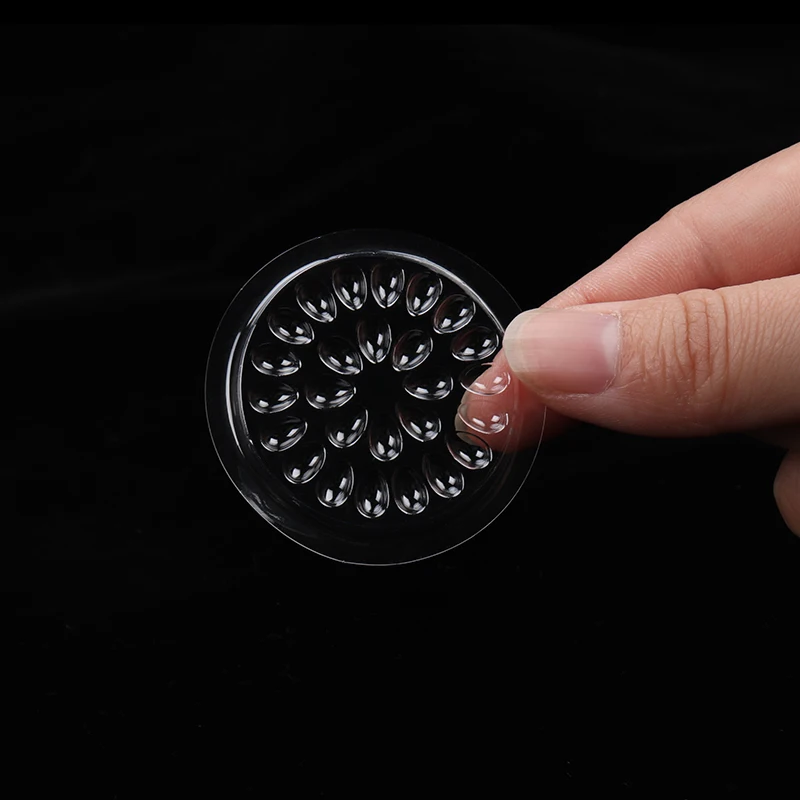 뜨거운 100 개 일회용 홀더 스티커 접착제 접착제 팔레트 속눈썹 연장 속눈썹 메이크업 도구 플라스틱 꽃 속눈썹