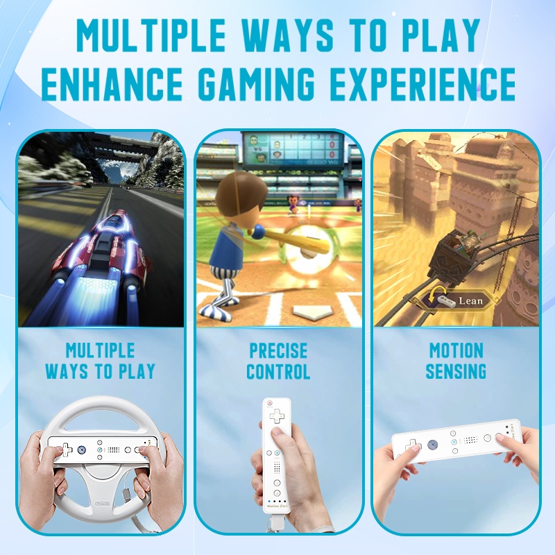 닌텐도 Wii 컨트롤러 세트, 옵션 모션 플러스 조이스틱, 무선 원격 게임 패드, 실리콘 케이스 비디오 게임, 2 in 1